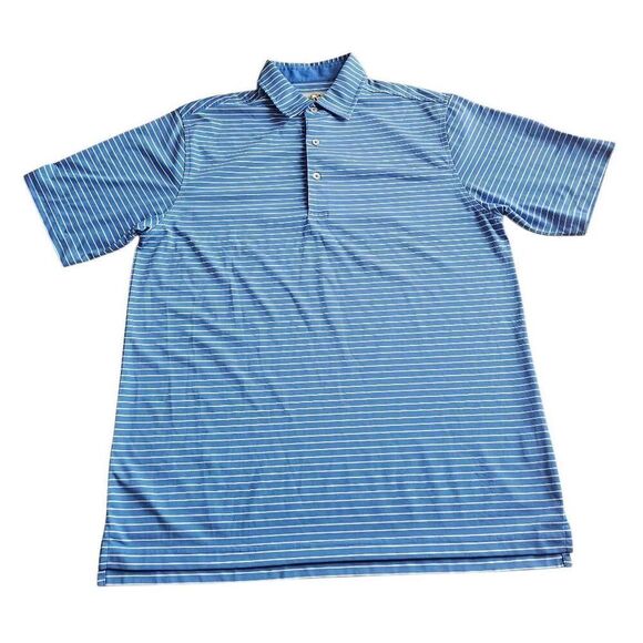 Donald Ross Other - Donald Ross mens Sz M blue white striped golf polo shirt logo print